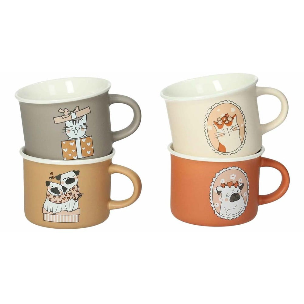 Porcelanowe kubki zestaw 4 szt. 16 ml Cani e Gatti – Brandani