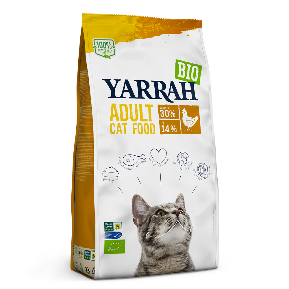 20% taniej! Yarrah Bio Cat Food, karma sucha dla kota, różne rodzaje - Bio, kurczak, 2,4 kg