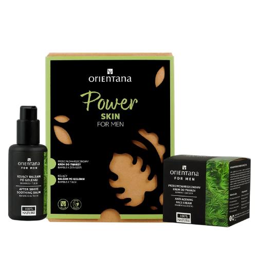 Orientana Zestaw Power Skin For Men Krem przeciwzmarszczkowy do twarzy, 50ml + Kojący balsam po goleniu, 75ml - !!! 24h WYSYŁKA !!!