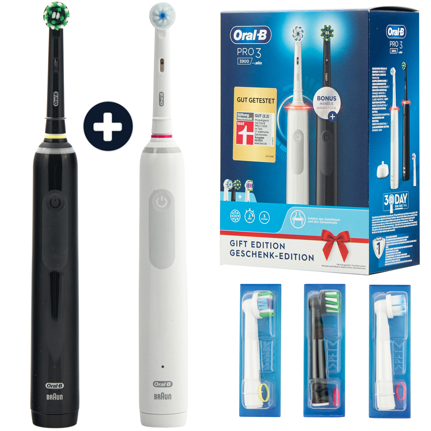 Zestaw szczoteczek Oral-B Pro 3 3900 cza/bia