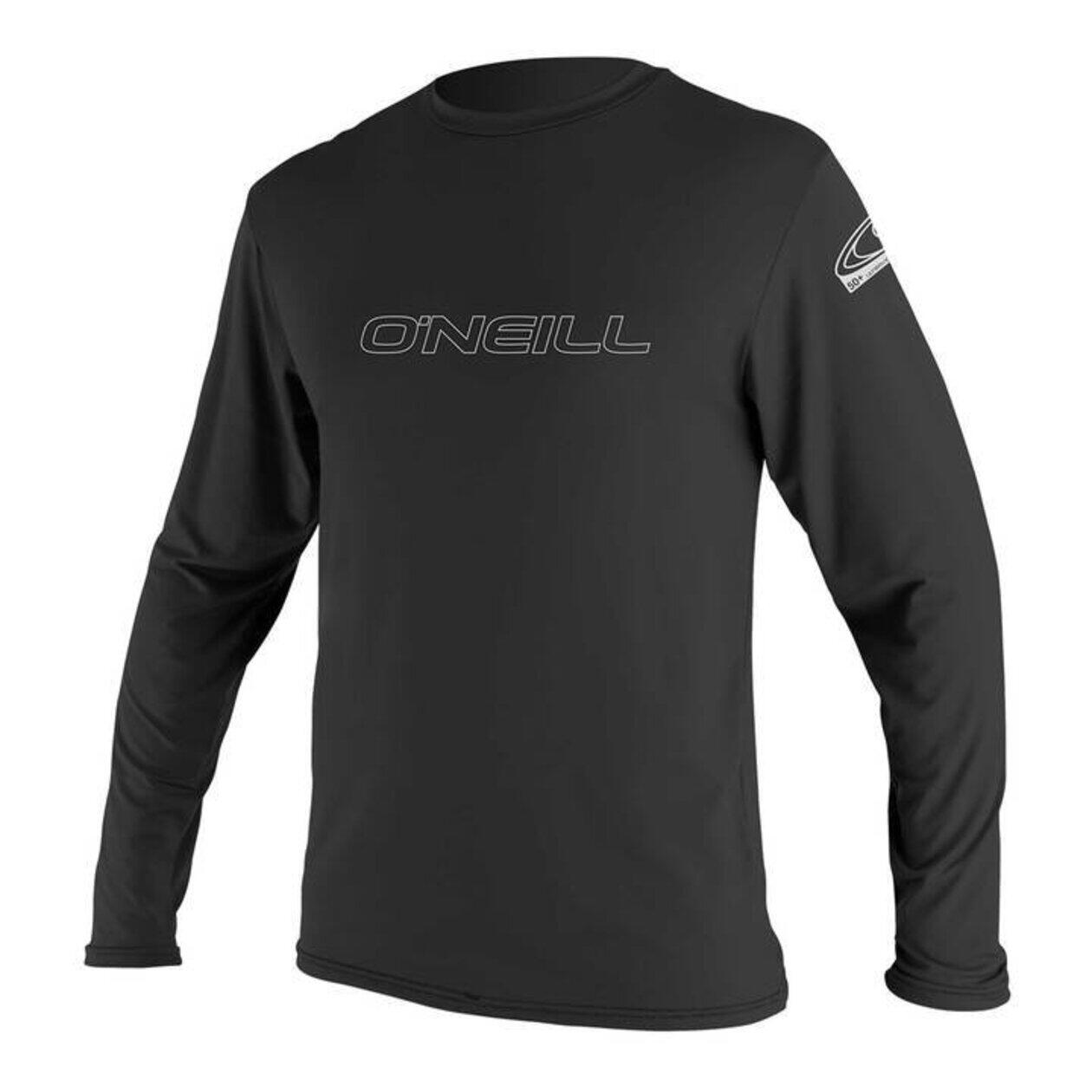 ONEILL wetsuits mężczyzn Basic Skins L/S TEE Rash Vest, czarny, S 4339-002-S