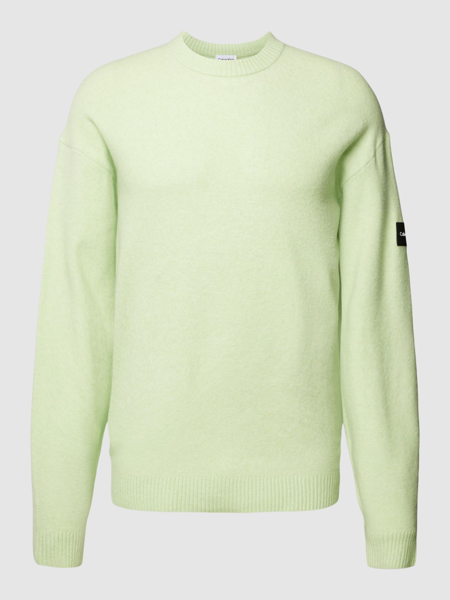 Sweter z dzianiny z prążkowanymi wykończeniami