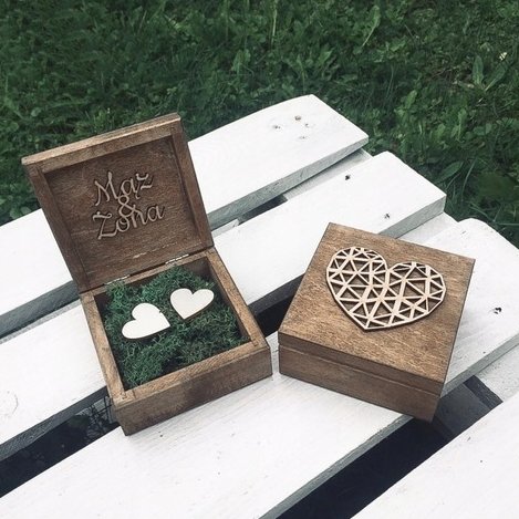 Szkatułka Pudełeczko Pudełko Na Obrączki Dąb 2