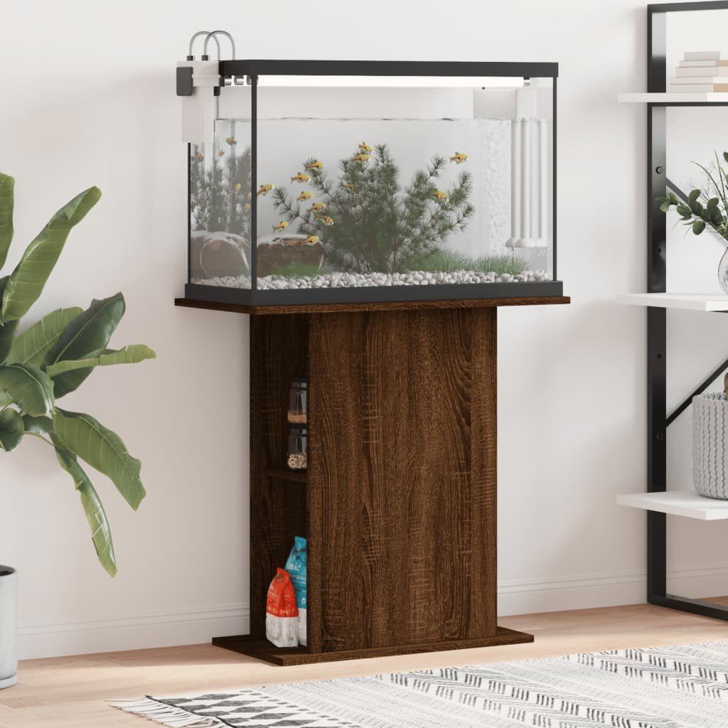 vidaXL Szafka pod akwarium, brązowy dąb, 36x75x72,5 cm