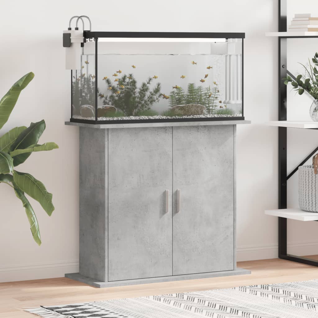 vidaXL Szafka pod akwarium, szarość betonu, 81x36x73 cm