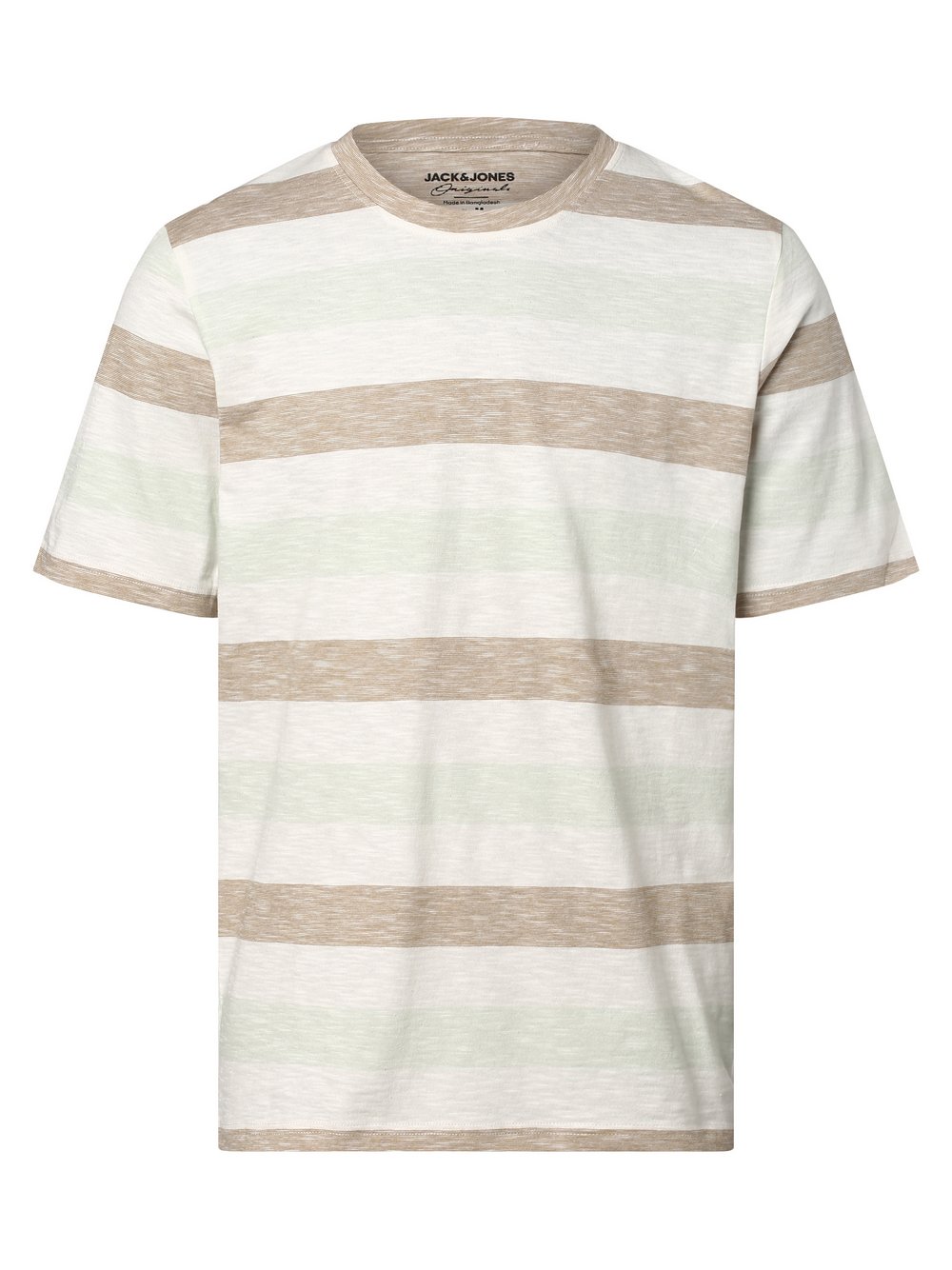 Jack & Jones - T-shirt męski  JORTulum, beżowy|biały|wielokolorowy