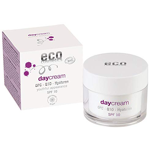 eco cosmetics Bio krem na dzień z OPC, Q10 i kwasem hialuronowym, wegański krem przeciwzmarszczkowy, SPF 10, 1 x 50 ml