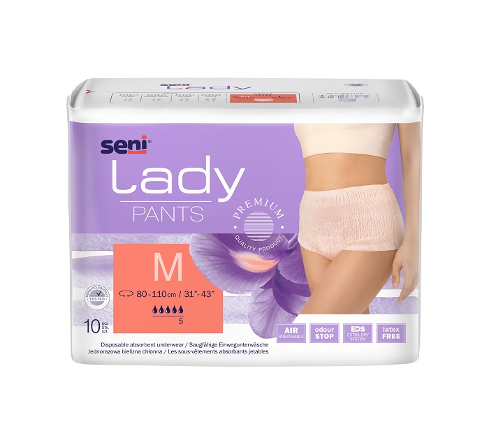 Seni Lady Pants Majtki Chłonne Kolor Brzoskwiniowy Rozm. M 10 Szt.