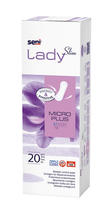 Seni lady, Slim Micro Plus, Wkładki urologiczne dla kobiet, 7x20.5cm, 20 szt.