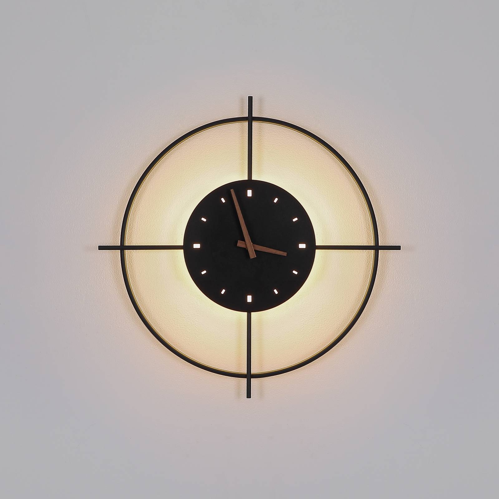 Globo Kinkiet LED Sussy z zegarem, czarny, Ø 50 cm