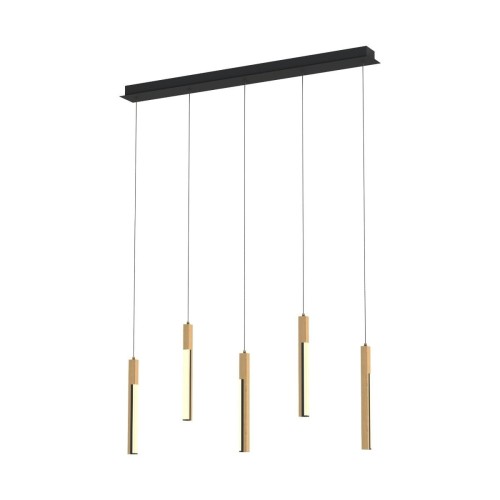 Eliot lampa wisząca 5xLED/25W czarna/jasne drewno MD4768-5-3BMT