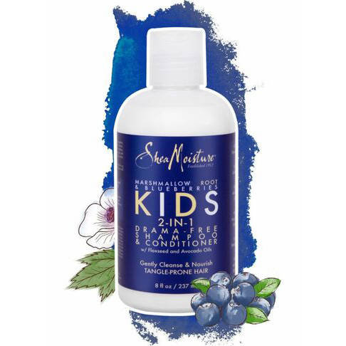 Shea Moisture Kids Marshmallow Root & Blueberries 2-in-1 Drama-Free Shampoo & Conditioner, Szampon i odżywka do włosów, 237ml