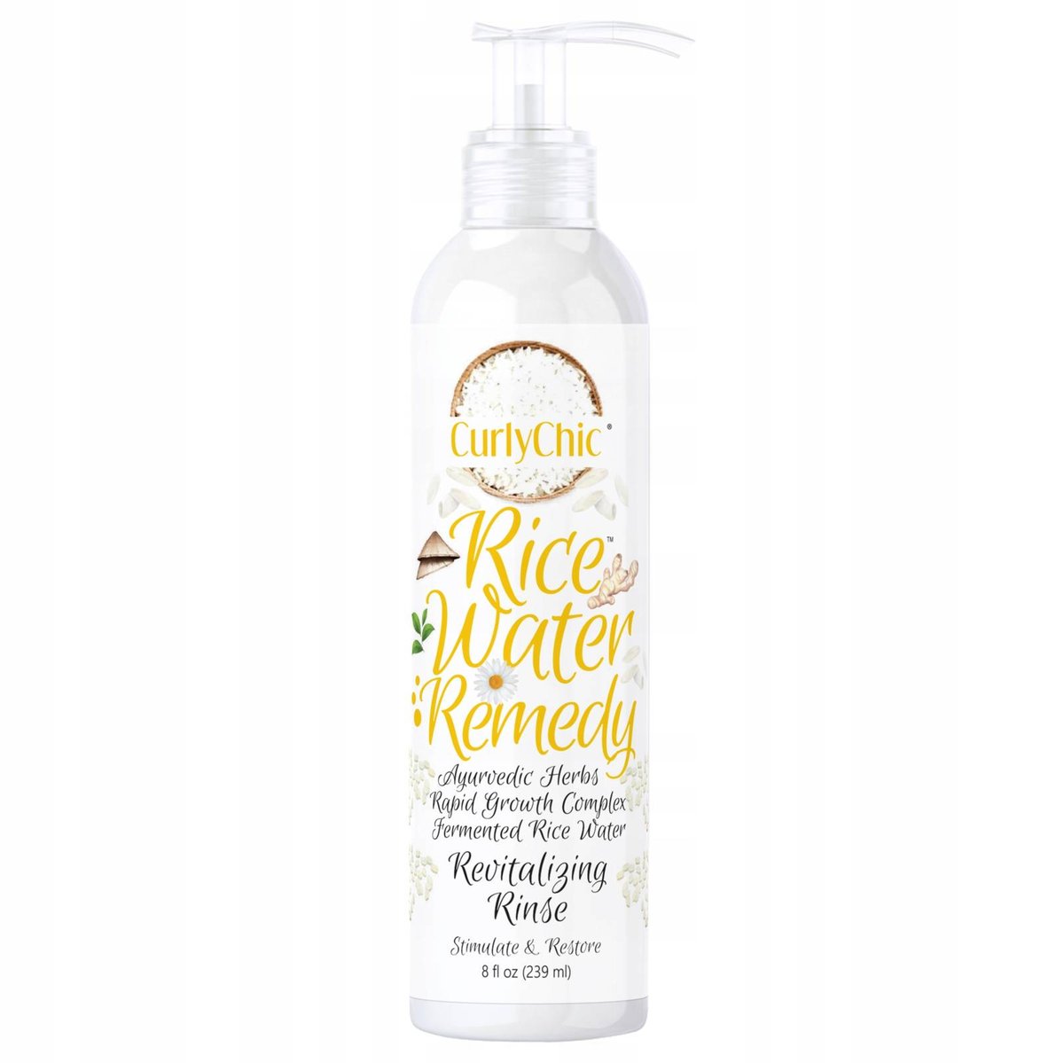 Curly Chic, Rice Water Remedy Revitalizing Rinse, Płukanka ryżowa, 239ml