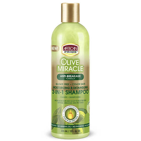 African Pride, Olive Miracle 2 in 1 Shampoo, Szampon do włosów, 355l