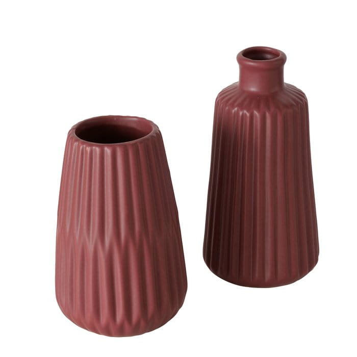 Wazon Esko wys. 17 cm porcelana ciemnoczerwona 1szt