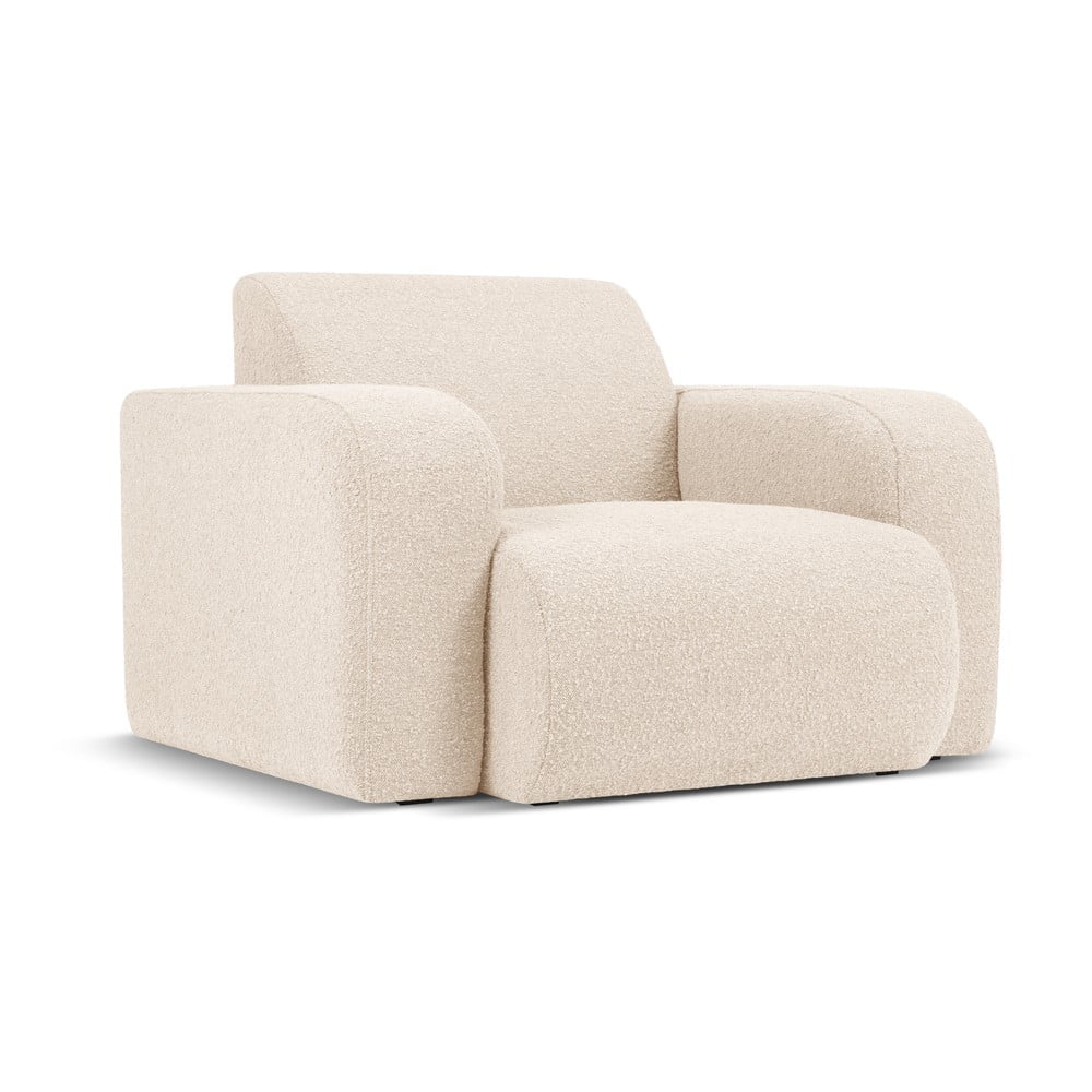 Beżowy fotel z materiału bouclé Molino – Micadoni Home