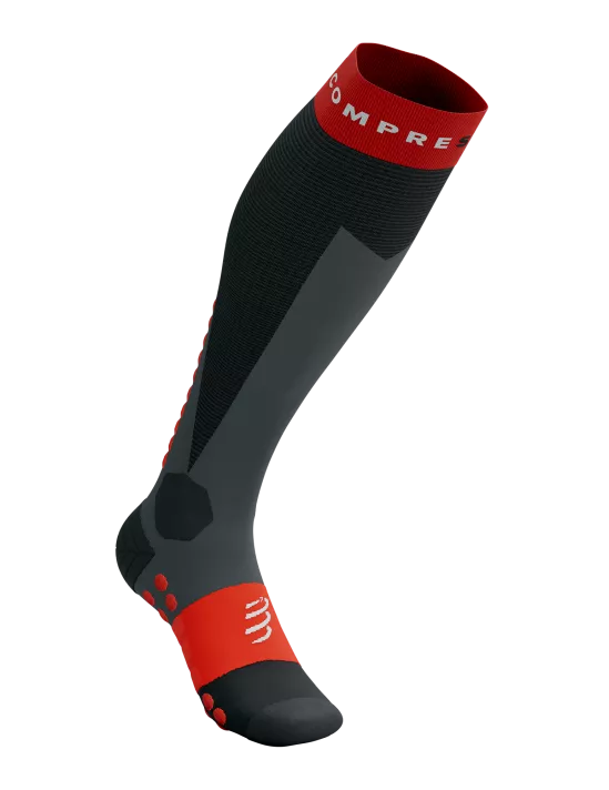 COMPRESSPORT skarpety kompresyjne narciarskie SKI TOURING FULL SOCKS black/red