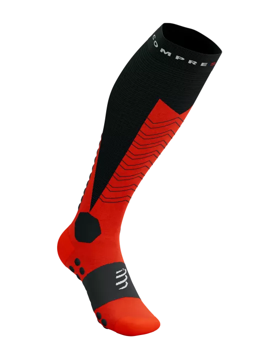 COMPRESSPORT skarpety kompresyjne narciarskie SKI MOUNTAINEERING FULL SOCKS black/red