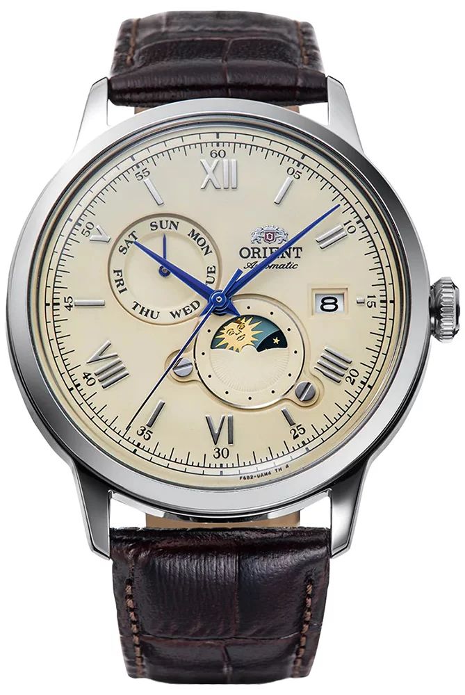 Zegarek Orient RA-AK0803Y10B Bambino Sun & Moon - Natychmiastowa WYSYŁKA 0zł (DHL DPD INPOST) | Grawer 1zł | Zwrot 100 dni