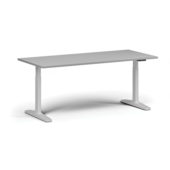 Stół z regulacją wysokości, elektryczny, 675-1325 mm, blat 1800x800 mm, podstawa biała, szara