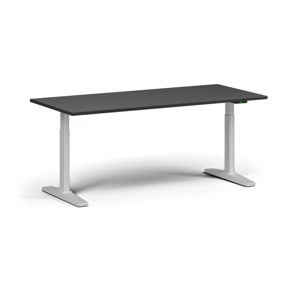 Stół z regulacją wysokości, elektryczny, 675-1325 mm, blat 1800x800 mm, podstawa biała, grafit
