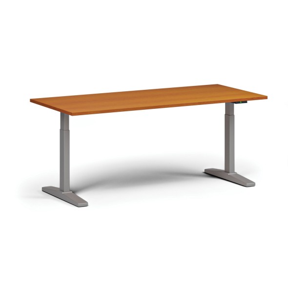 Stół z regulacją wysokości, elektryczny, 675-1325 mm, blat 1800x800 mm, podstawa szara, czereśnia