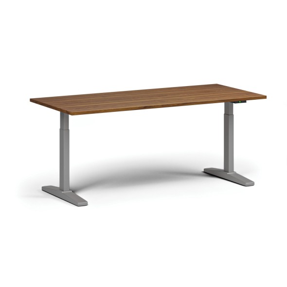 Stół z regulacją wysokości, elektryczny, 675-1325 mm, blat 1800x800 mm, podstawa szara, orzech