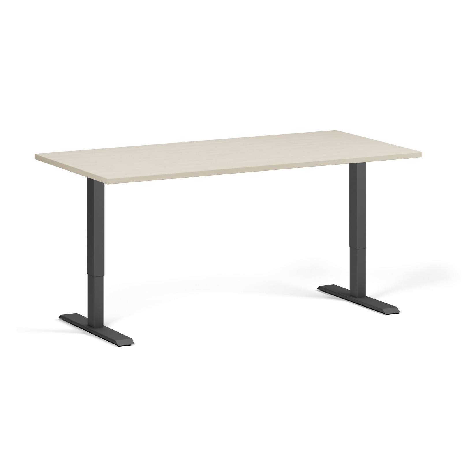 Stół z regulacją wysokości ULIX, elektryczny, 675-1325 mm, blat 1600x800 mm, podstawa czarna, brzoza