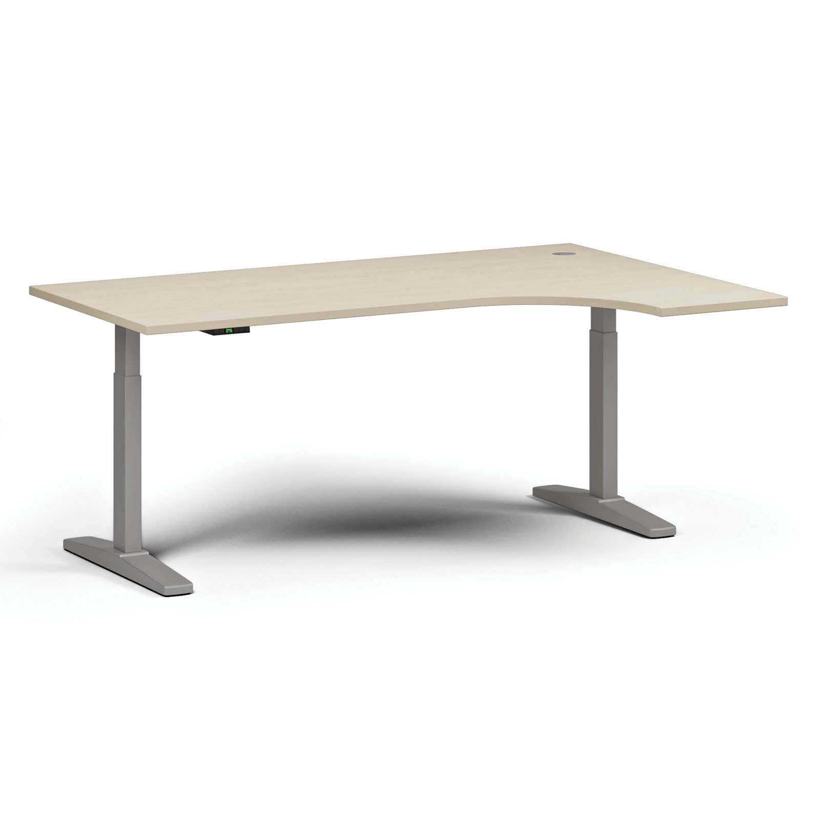Stół z regulacją wysokości, elektryczny, 675-1325 mm, narożnik prawy, blat 1800x1200 mm, podstawa szara, grafit