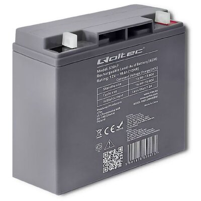 Qoltec Qoltec Akumulator AGM 12V | 18Ah | max. 270A 1_696453