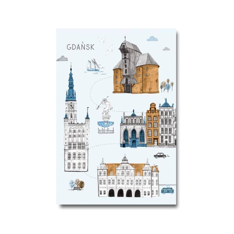 Pocztówka Trasa Spacerowa Gdańsk