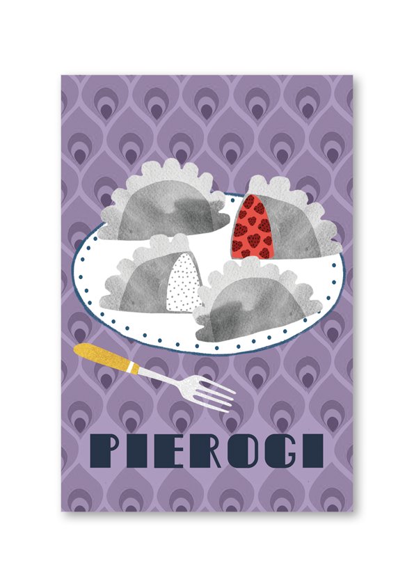 Pocztówka Pierogi Fiolet