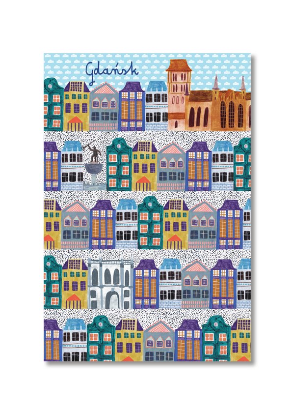 Pocztówka Kamieniczki Gdańsk