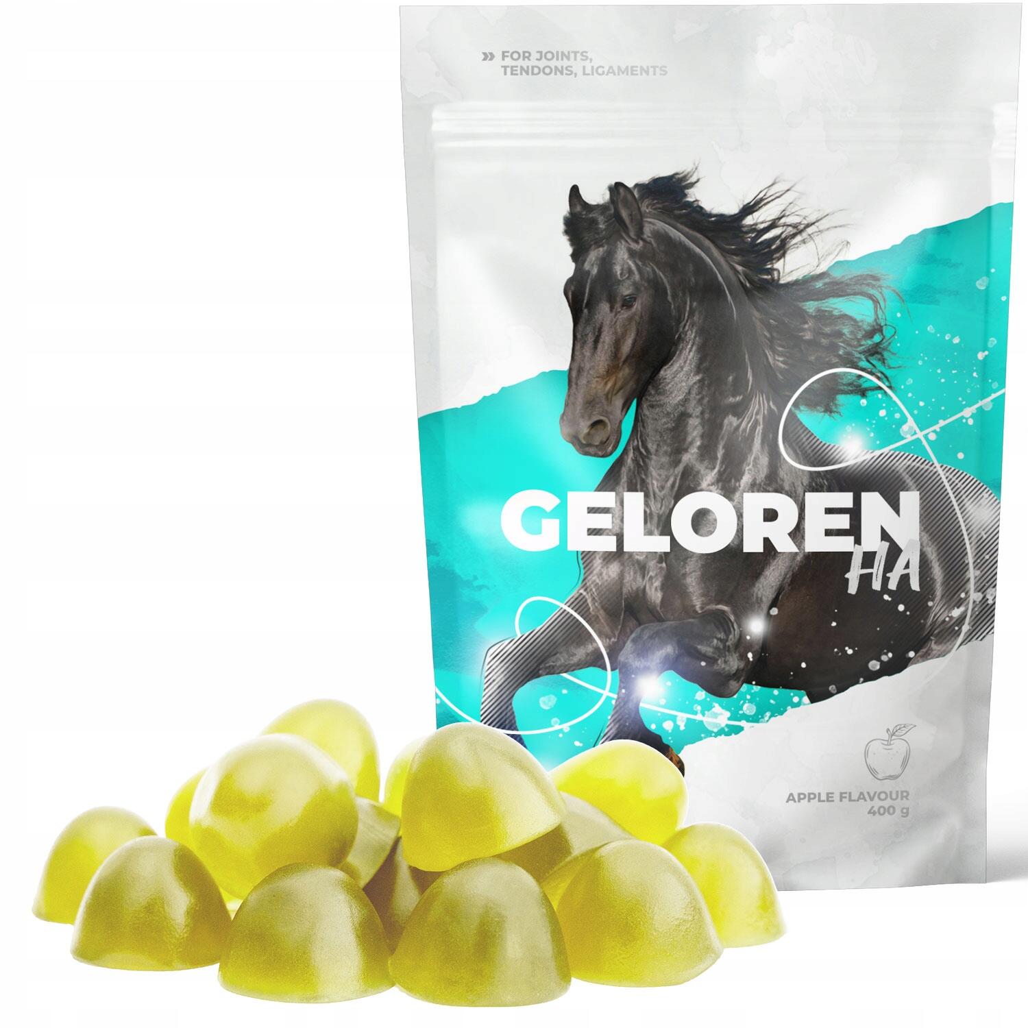 Żelki dla koni na stawy Geloren HA jabłkowy 450g 30szt.