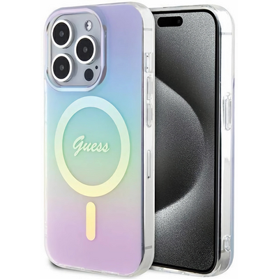 Guess GUHMP15XHITSQ iPhone 15 Pro Max turkusowy/turquoise hardcase IML Iridescent MagSafe