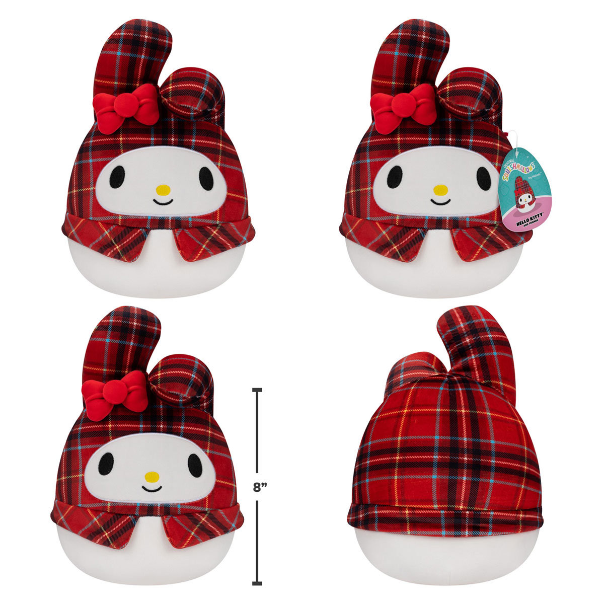 SQUISHMALLOWS Sanrio Plaid Hello Kitty, pluszak, 20 cm - Red Plaid MyMelody