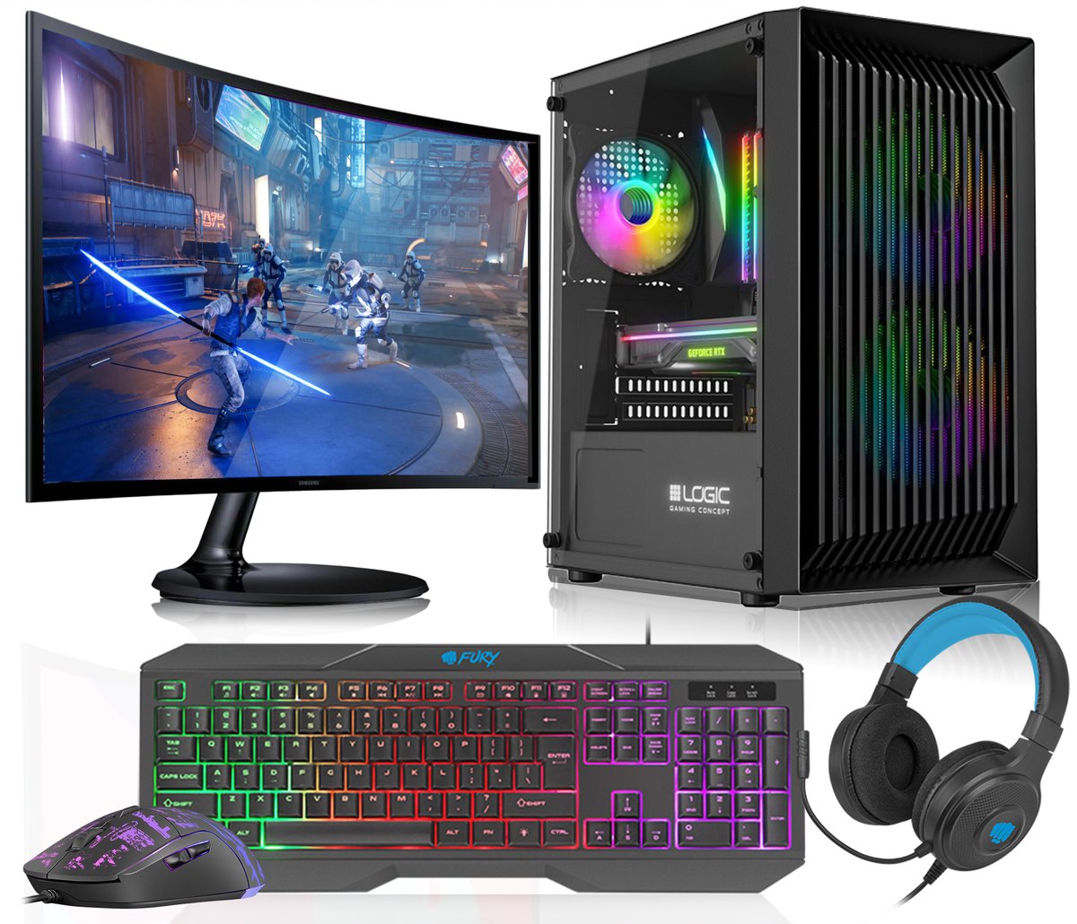 Komputer ZESTAW RGB GAMING CORE i5 10400F GTX 1660 SUPER 16GB SSD 1TB W11 LCD 24''