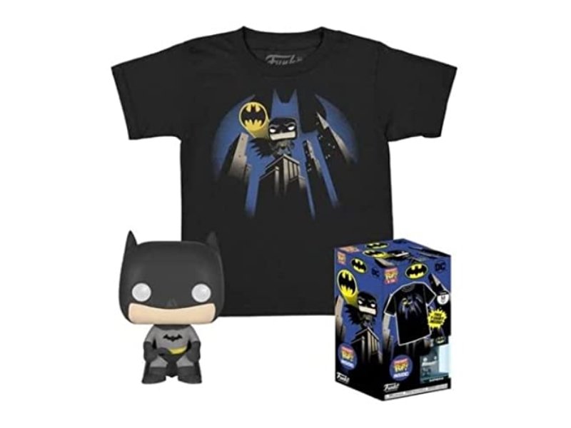 Funko Pocket POP! & Tee: DC - Batman - for Children and Kids - Large - (L) - DC Comics - T-Shirt - Clothes With Collectable Vinyl Minifigure - Gift ..