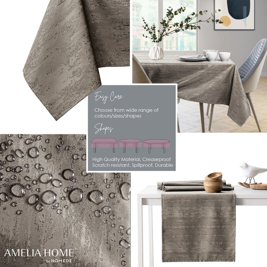 AmeliaHome, Obrus Vesta Cappuccino Tłoczony Nowoczesny 100x100 AmeliaHome