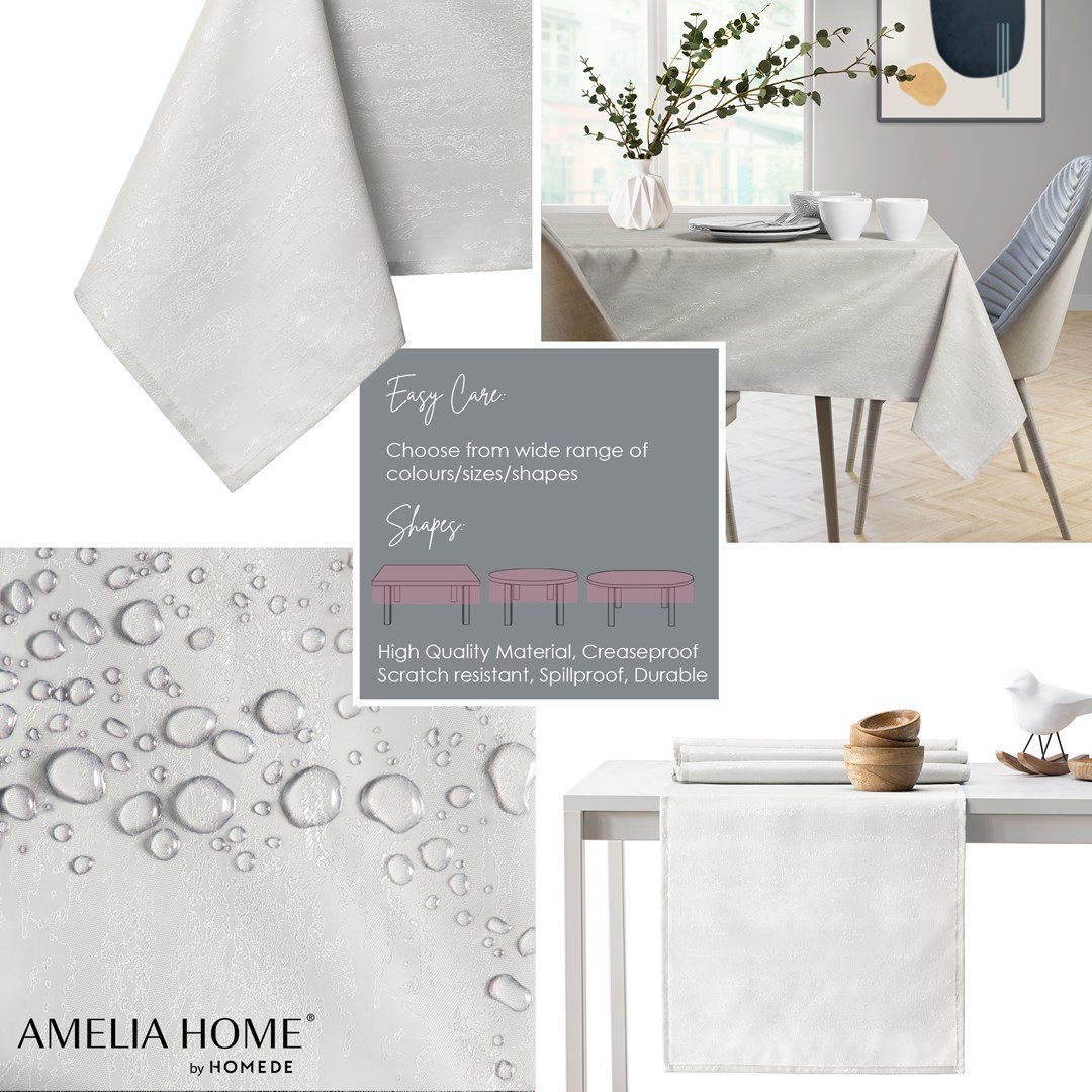 AmeliaHome, Obrus Vesta Kremowy Tłoczony Nowoczesny 100x100 AmeliaHome