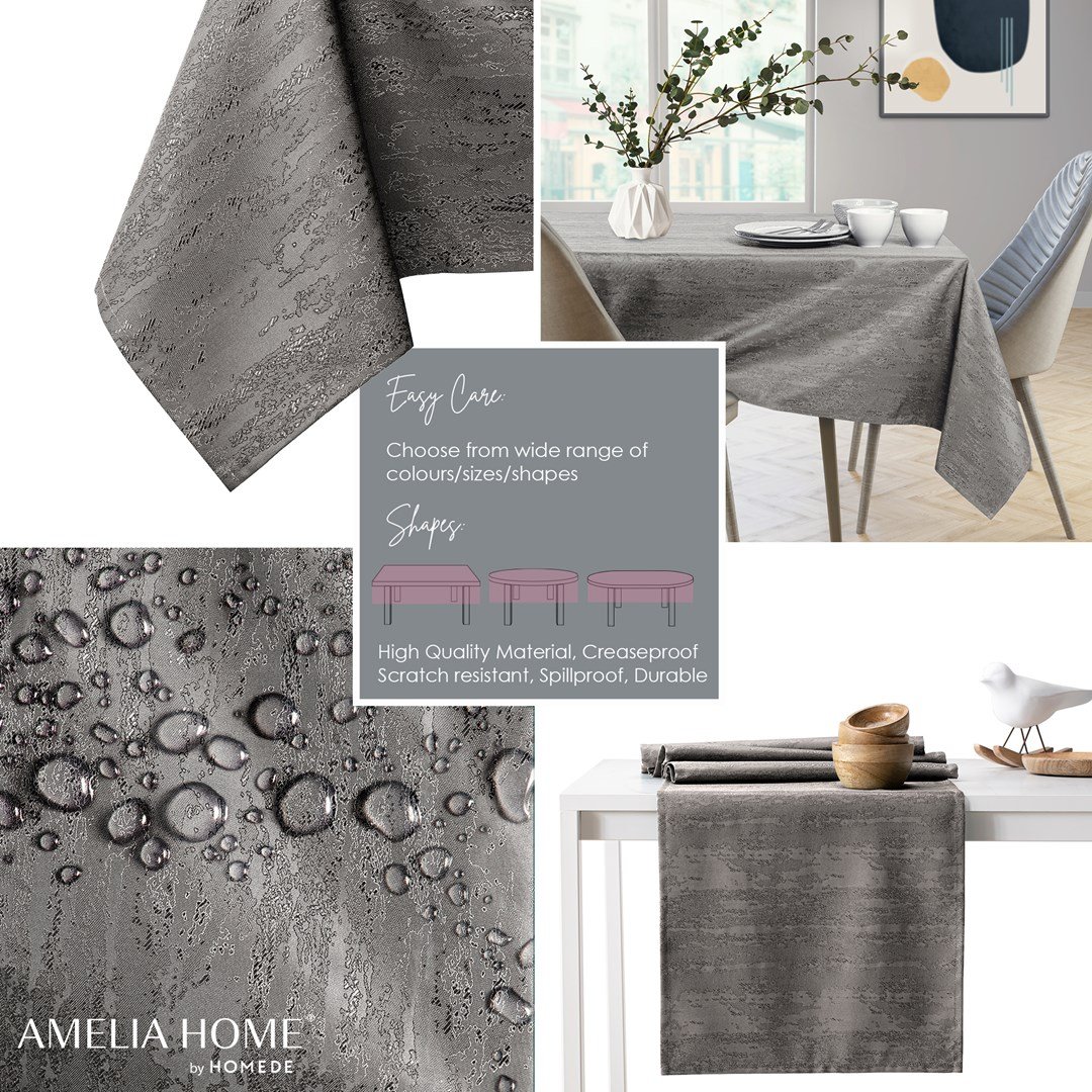 AmeliaHome, Obrus Vesta Brązowy Tłoczony Nowoczesny 100x100 AmeliaHome