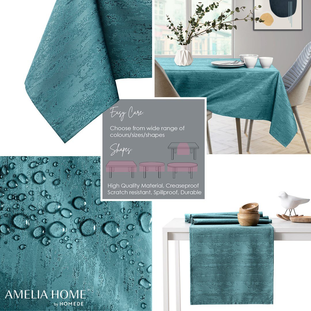 AmeliaHome, Obrus Vesta Morski Tłoczony Nowoczesny 100x100 AmeliaHome