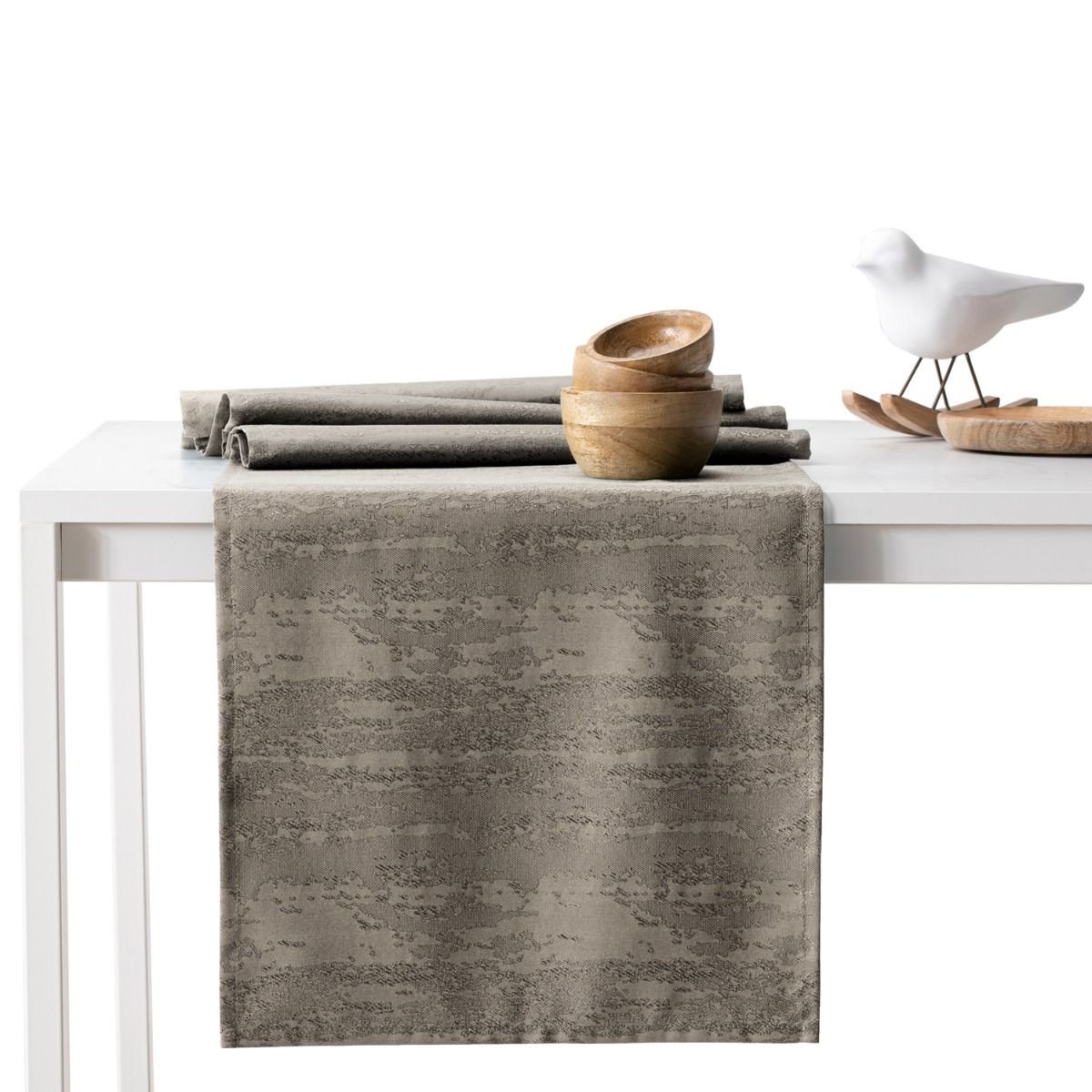 AmeliaHome, Obrus Vesta Cappuccino Tłoczony Nowoczesny 115x200+35x200 AmeliaHome