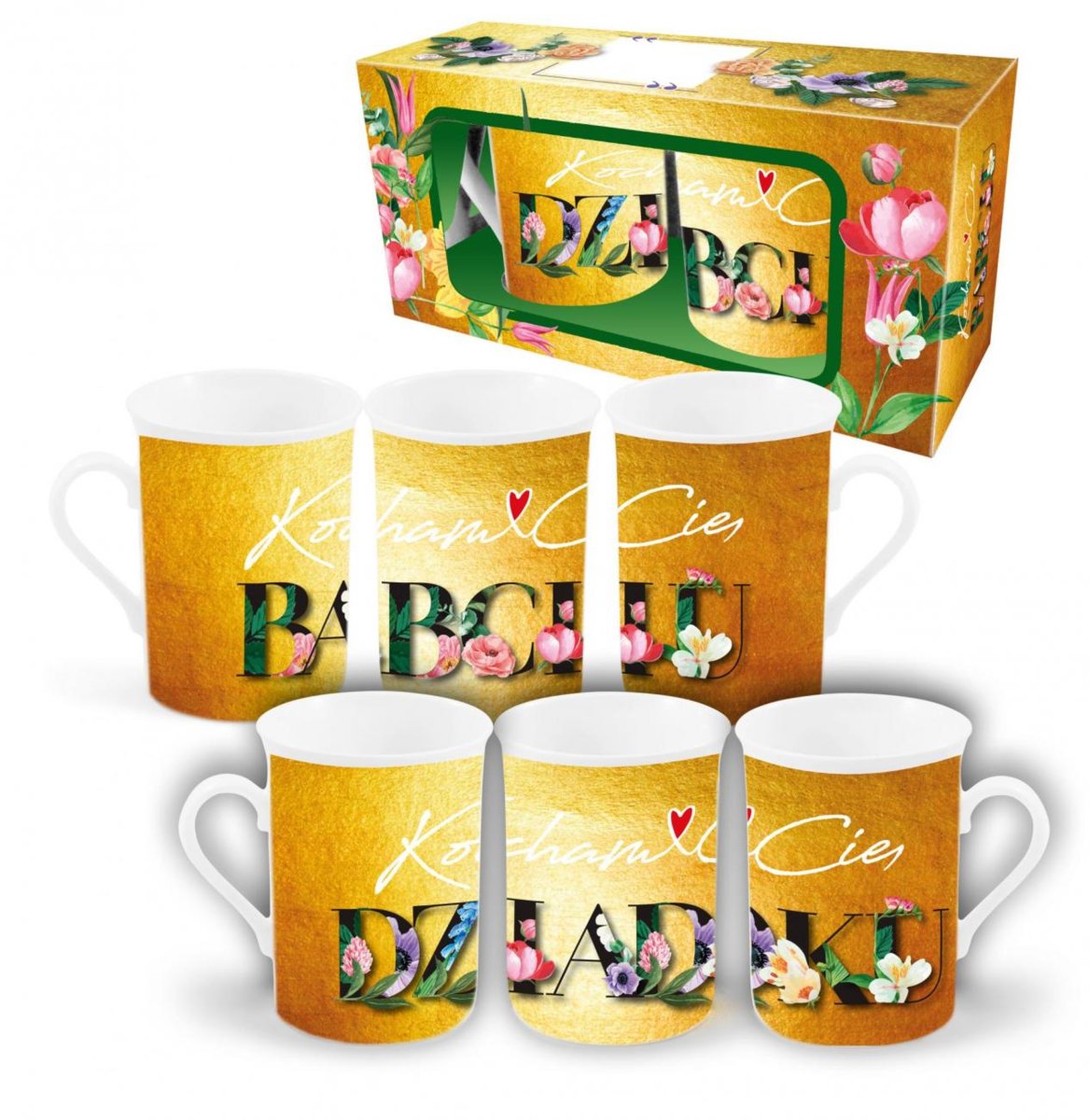 BABCIA I DZIADEK 22 - zestaw 2 kubków NBC wysokich 290ml - Kocham Cię Babciu, Kocham Cię Dziadku