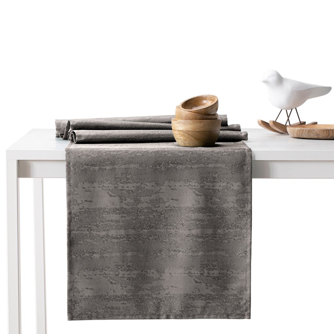 AmeliaHome Obrus Vesta Brązowy Tłoczony Nowoczesny 115x200+35x200 AmeliaHome