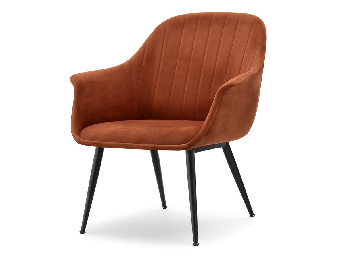 LUKSUSOWY MIEDZIANY FOTEL DO SALONU OSMA ZŁOTA PODSTAWA