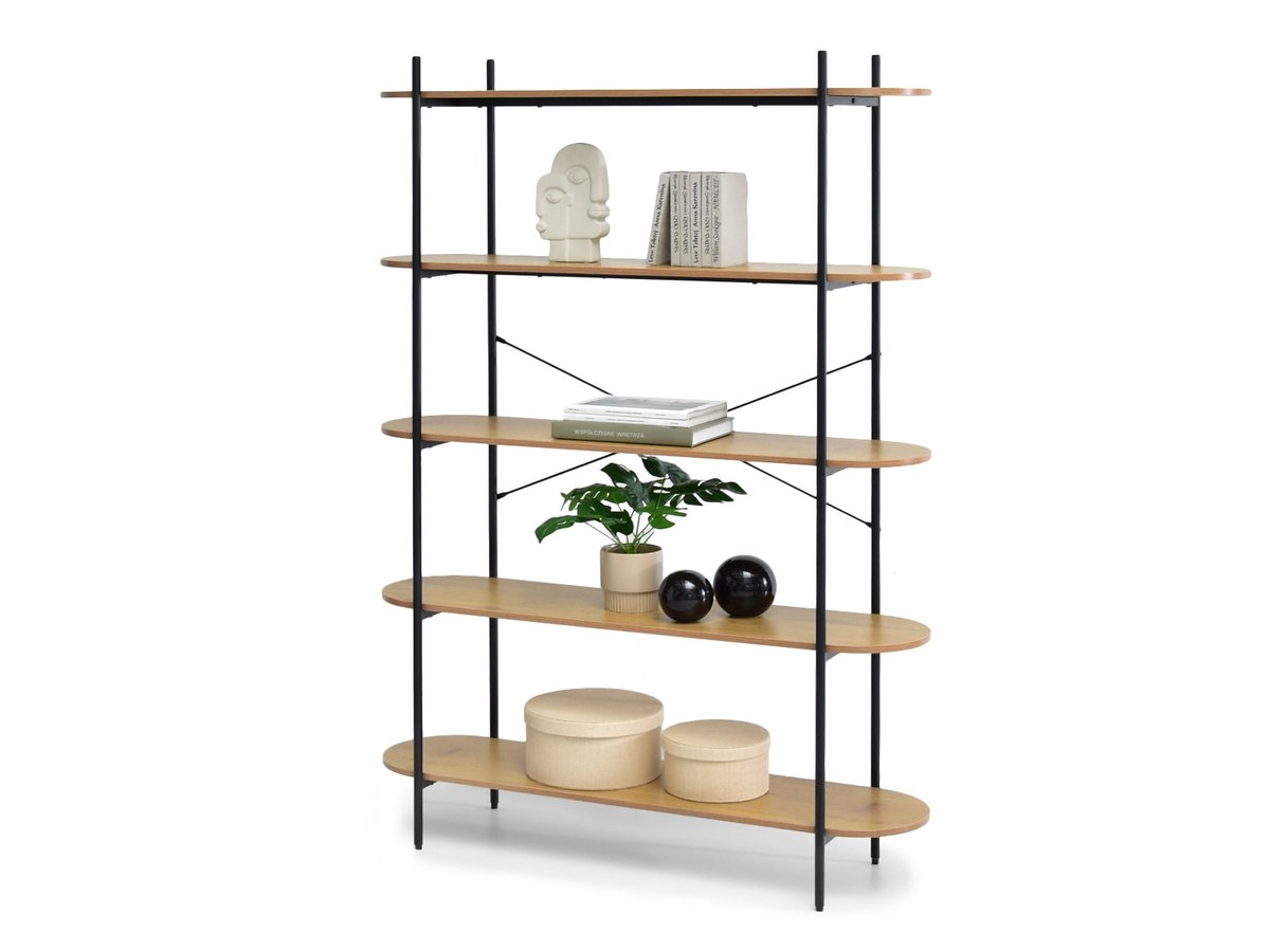 LOFTOWY REGAŁ NA KWIATY INGRID DĄB NA CZARNYM STELAŻU