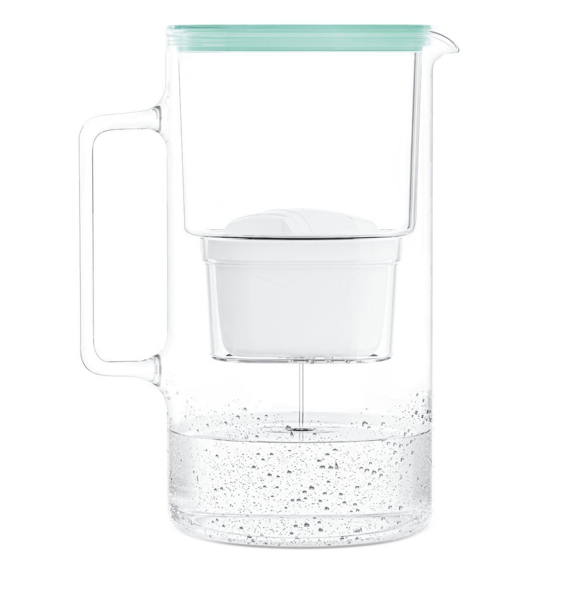 Szklany dzbanek filtrujący do wody Wessper FutureFlow Aquamax + 1x Filtr wody 3,3 L Miętowy