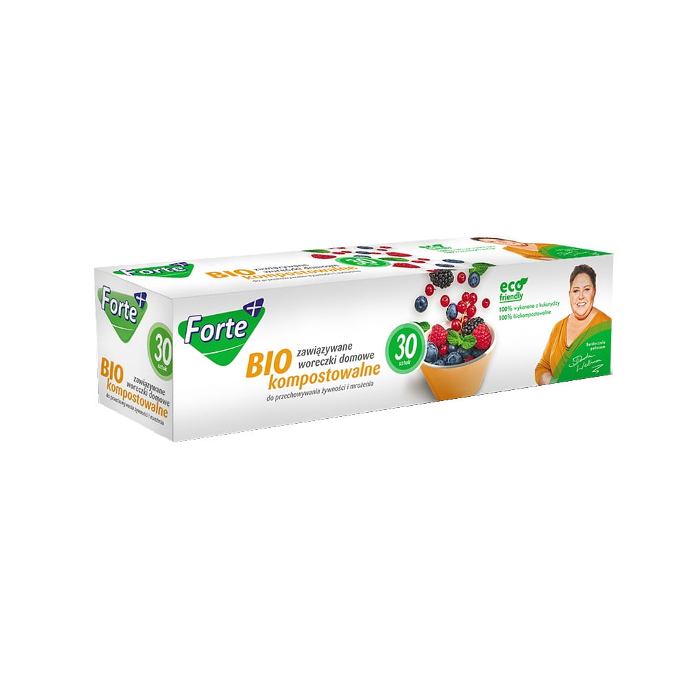 FORTE+ BIO Zawiązywane woreczki domowe  kompostowalne 30 szt