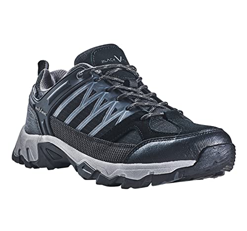 Black Crevice Męskie buty trekkingowe, niskie cięcie, wodoodporne buty trekkingowe, wysokiej jakości sportowe buty outdoorowe, wyściełane buty trekkingowe dla mężczyzn z doskonałą amortyzacją, czarny,